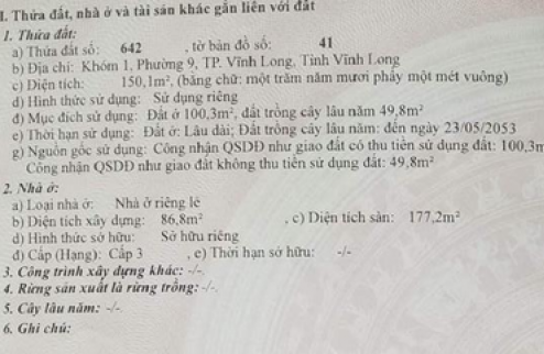  CHÍNH CHỦ CẦN BÁN NHÀ CỰC PHẨM 1 TRỆT 1 LẦU - ĐƯỜNG 4M Ô TÔ VÀO TẬN NHÀ